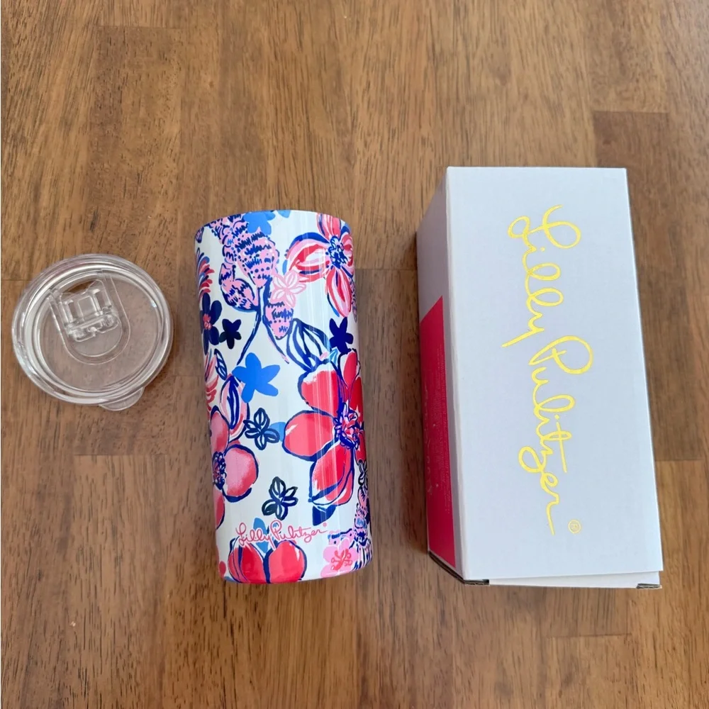 NWT Lilly Pulitzer Insulated Slim Tumbler 16.57oz Party Like A Lobstar - Picture 5 of 12